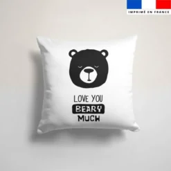 Coupon 45x45 cm blanc motif ours love you beary much