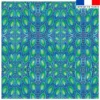 Coupon 45x45 cm bleu imprimé plume de paon - Création Lita Blanc