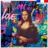 Coupon 45x45 cm bleu motif jokon2 et graffiti - Création Alex Z