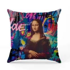 Coupon 45x45 cm bleu motif jokon2 et graffiti - Création Alex Z