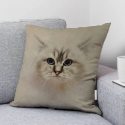 Coupon 45x45 cm écru motif chat Ragdoll