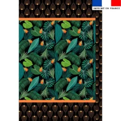 Coupon 135x200 cm de mousseline pour poncho de plage motif jungle