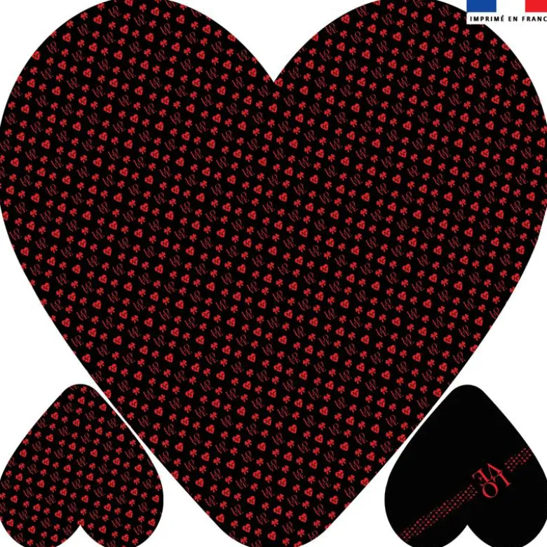 Coupon 45x45 cm forme coeur motif LOVE
