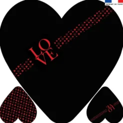 Coupon 45x45 cm forme coeur motif ruban LOVE