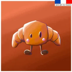 Coupon 45x45 cm imprimé amis ptit déj Croissant - Création Stillistic
