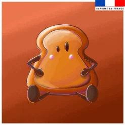 Coupon 45x45 cm imprimé amis ptit déj Tartine - Création Stillistic