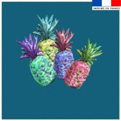 Coupon 45x45 cm imprimé ananas multicolores - Création Cat&Colours
