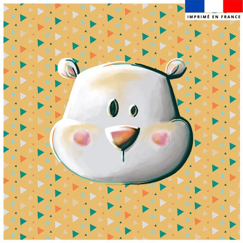 Coupon 45x45 cm imprimé animaux du froid ours - Création Stillistic
