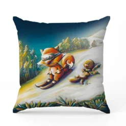 Coupon 45x45 cm imprimé animaux ski - Création Stillistic