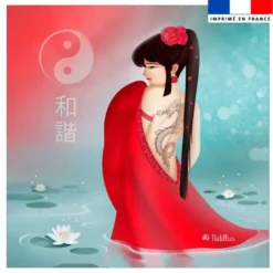Coupon 45x45 cm imprimé bain nénuphars - Création Nidillus Carémoli