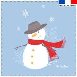 Coupon 45x45 cm imprimé bonhomme de neige - Création Nidillus Carémoli