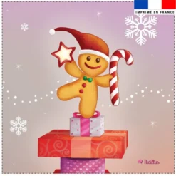 Coupon 45x45 cm imprimé bonhomme pain d'épices - Création Nidillus Carémoli