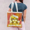 Coupon 45x45 cm imprimé chat jaune - Création Lita Blanc