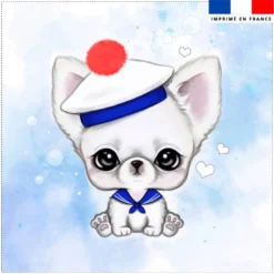 Coupon 45x45 cm imprimé chihuahua marin - Création Jolifox