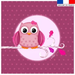 Coupon 45x45 cm imprimé chouette - Création Nidillus Carémoli