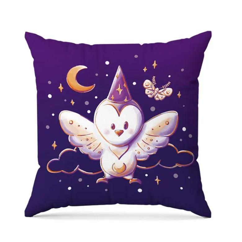 Coupon 45x45 cm imprimé chouette magicienne - Création Stillistic