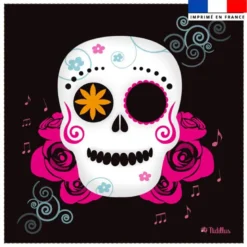 Coupon 45x45 cm imprimé crâne mexicain - Création Nidillus Carémoli