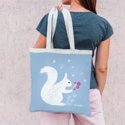 Coupon 45x45 cm imprimé écureuils des neiges - Création Nidillus Carémoli
