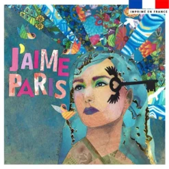 Coupon 45x45 cm imprimé diva J'aime Paris - Création Lita Blanc