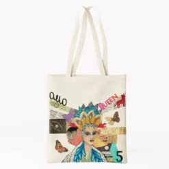 Coupon 45x45 cm imprimé diva queen - Création Lita Blanc