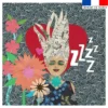 Coupon 45x45 cm imprimé diva Zzzz - Création Lita Blanc