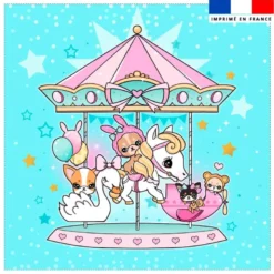 Coupon 45x45 cm imprimé fête foraine - Création Jolifox