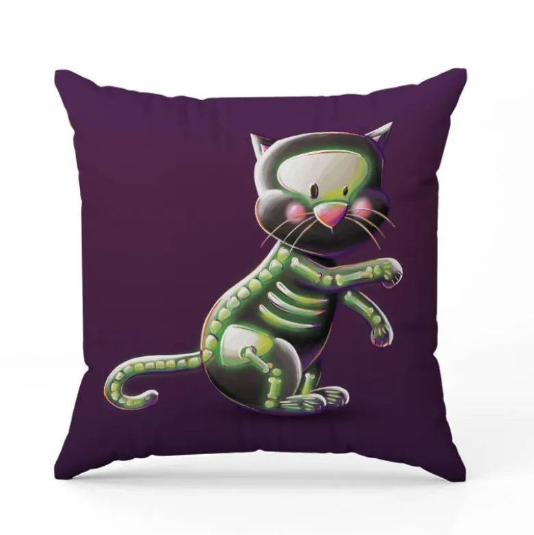 Coupon 45x45 cm imprimé Halloween Squelette - Création Stillistic