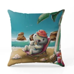 Coupon 45x45 cm imprimé hippo plage - Création Stillistic
