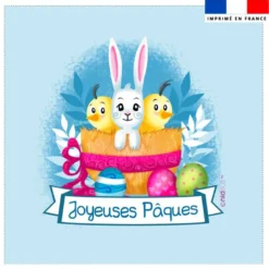 Coupon 45x45 cm imprimé lapin de pâques - Création Nidillus Carémoli
