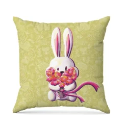 Coupon 45x45 cm imprimé lapin printanier - Création Stillistic
