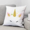 Coupon 45x45 cm imprimé licorne rose et doré