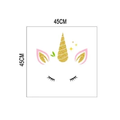 Coupon 45x45 cm imprimé licorne rose et doré