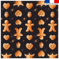 Coupon 45x45 cm imprimé Noël pain d'épices - Création Stillistic