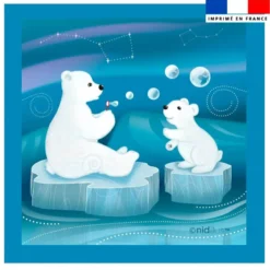 Coupon 45x45 cm imprimé ours blancs - Création Nidillus Carémoli