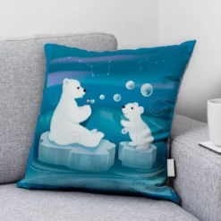 Coupon 45x45 cm imprimé ours blancs - Création Nidillus Carémoli