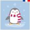 Coupon 45x45 cm imprimé pingouin de noel - Création Nidillus Carémoli