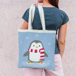 Coupon 45x45 cm imprimé pingouin de noel - Création Nidillus Carémoli