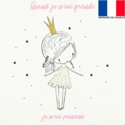 Coupon 45x45 cm imprimé princesse rose et doré