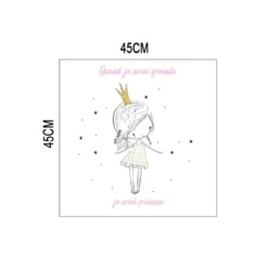 Coupon 45x45 cm imprimé princesse rose et doré