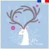 Coupon 45x45 cm imprimé renne design floral - Création Nidillus Carémoli
