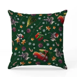 Coupon 45x45 cm imprimé souris de noel vert - Création Stillistic