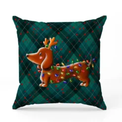 Coupon 45x45 cm imprimé Teckel renne de Noël - Création Stillistic