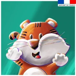 Coupon 45x45 cm imprimé Tigre Lou-Stick - Création Stillistic