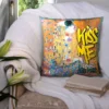 Coupon 45x45 cm jaune motif graffiti kiss me - Création Alex Z