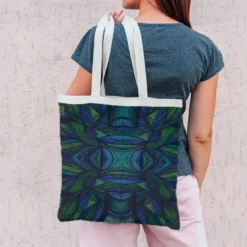 Coupon 45x45 cm motif abstrait bleu et noir - Création Lita Blanc