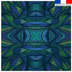 Coupon 45x45 cm motif abstrait bleu et noir - Création Lita Blanc