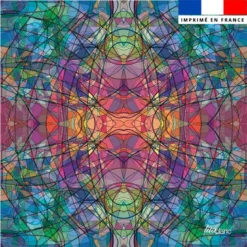 Coupon 45x45 cm motif abstrait vitraux multicolore - Création Lita Blanc