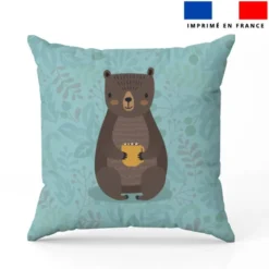 Coupon 45x45 cm motif ambiance d'hiver ours