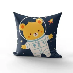 Coupon 45x45 cm motif animaux dans l'espace ourson
