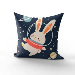 Coupon 45x45 cm motif animaux dans l'espace lapin